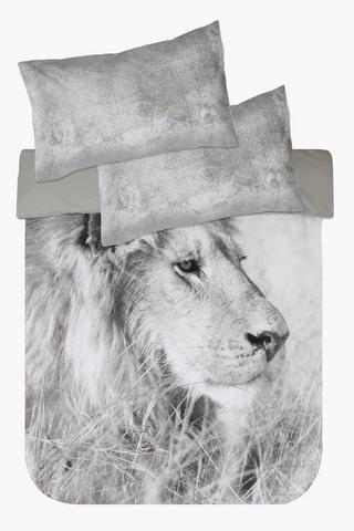 Polycotton Printed Lion Duvet Cover Set