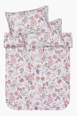 Floral Brushed Cotton Winter Duvet Cover Set