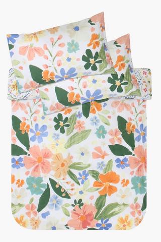 Polycotton Reversible Floral Duvet Cover Set