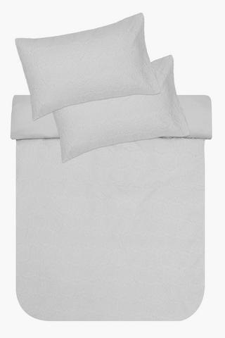 Microfibre Pressed Floral Duvet Cover Set