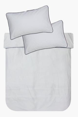 Polycotton Piped Duvet Cover Set