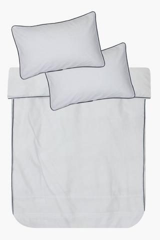 Polycotton Piping Trim Duvet Cover Set