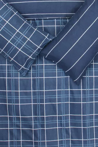 Brushed Cotton Printed Check Duvet Cover Set