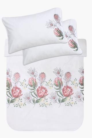 Embroidered Protea Duvet Cover Set