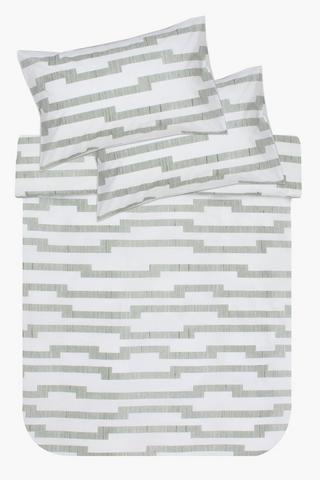 Cotton Linear Grid Duvet Cover Set