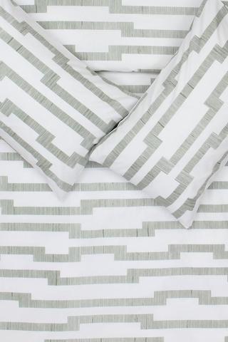 Cotton Linear Grid Duvet Cover Set