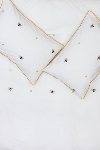 Cotton Embroidered Bee Duvet Cover Set