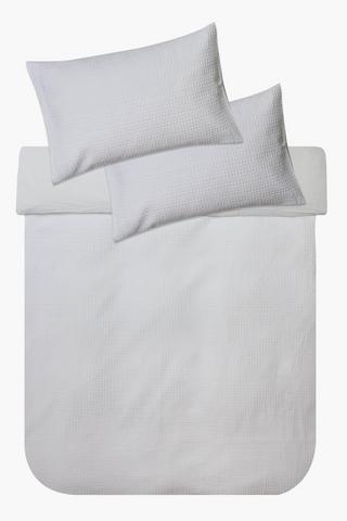 Cotton Waffle Track Duvet Cover Set