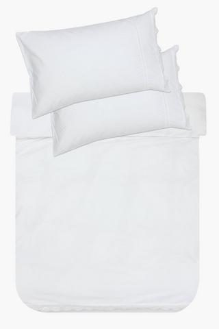 Lace Trim Cotton Duvet Cover Set