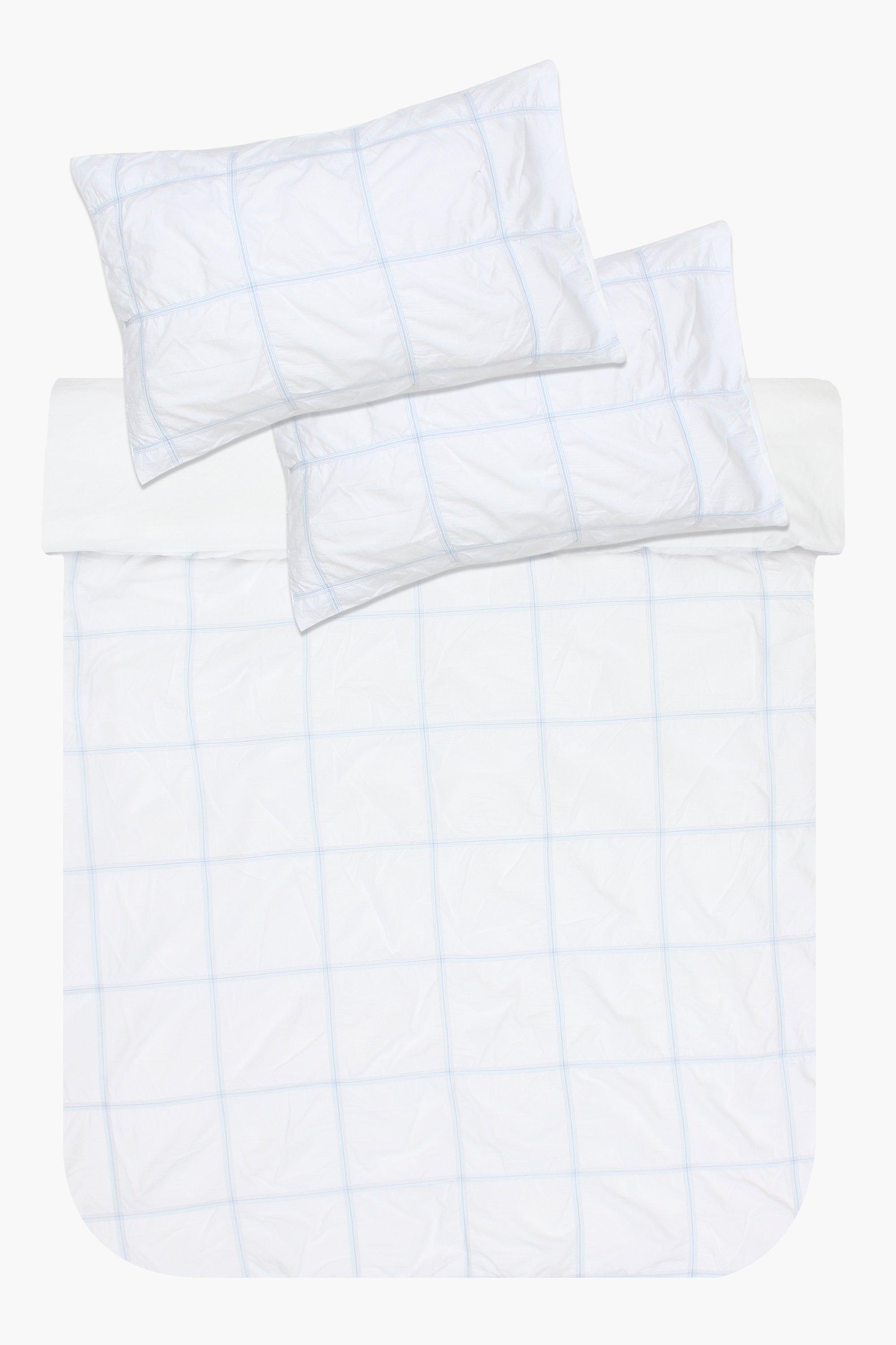 Cotton Check Seersucker Duvet Cover Set