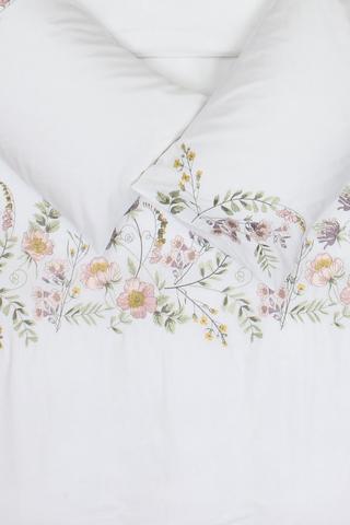Embroidered Field Floral Cotton Duvet Cover Set
