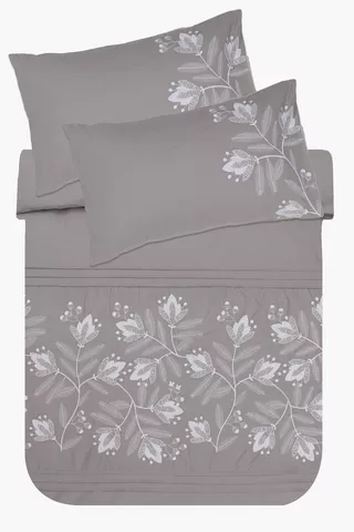 Embroidery Spectra Flower Duvet Cover Set