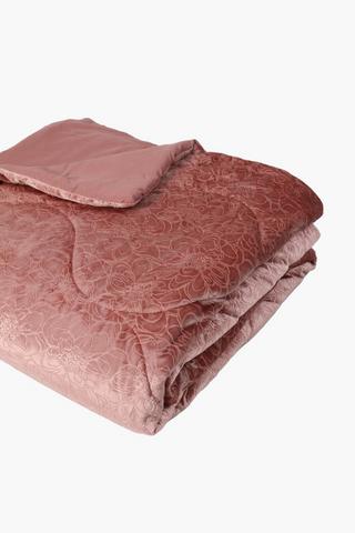 Velvet Embossed Floral Quilt King