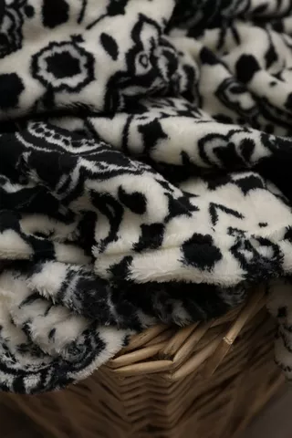 Damask Plush Blanket, 125x150cm