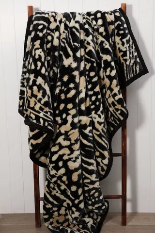 Mink Leopard Print Blanket, 200x220cm