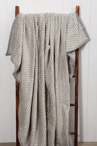 Cotton Suede Stripe Blanket, 230x230cm