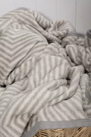 Cotton Suede Stripe Blanket, 230x230cm