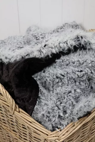 Lion Faux Fur Shaggy Blanket, 180x200cm