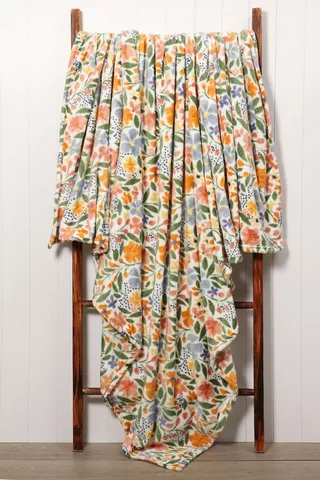 Super Plush Floral Blanket200x220cm