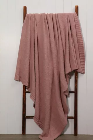 Ribbed Edge Knit Blanket 150x200cm