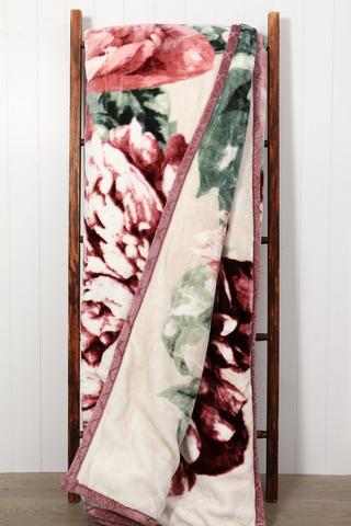 Mink Compassion Floral Blanket 200x220cm