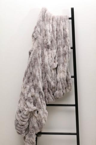 Ruched Luxury Faux Fur Blanket, 180x200cm