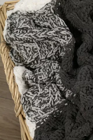 Knit Patchwork Sherpa Blanket 150x200cm