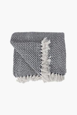 Winter Denim Chevron Throw, 150x200cm