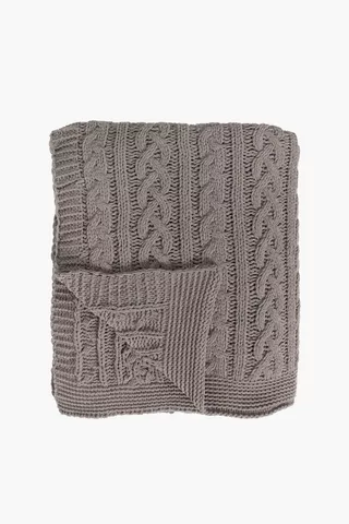 Cable Knit Jacquard Throw 140x180cm