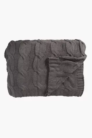 Superwide Chunky Cable Knit Throw 250x270cm