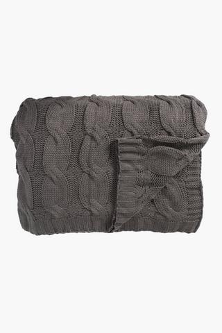Superwide Chunky Cable Knit Throw 250x270cm