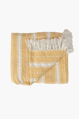 Jacquard Stripe Cotton Throw, 180x220cm