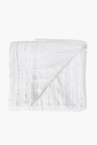 Cotton Throw Ribbed Woven Throw, 140x180cm