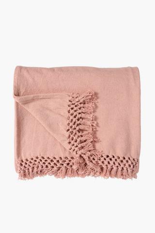 Macrame Cotton Throw, 180x220cm