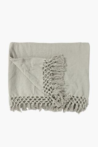 Macrame Cotton Throw,180x220cm