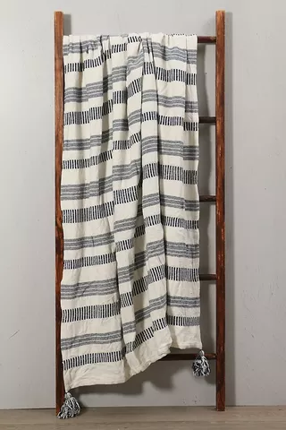 Woven Jacquard Cotton Stripe Throw 140x180cm
