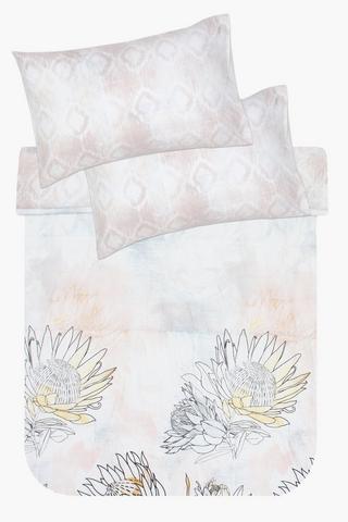 Microfibre Printed Watercolour Protea Comforter Set