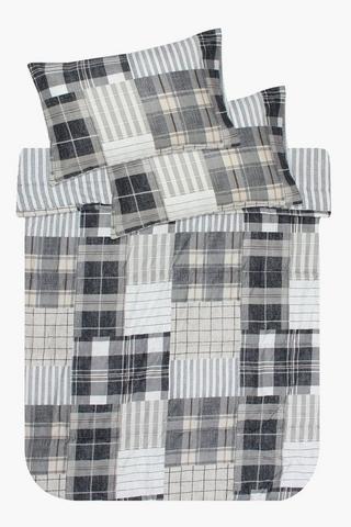Microfibre Multi Check Comforter Set