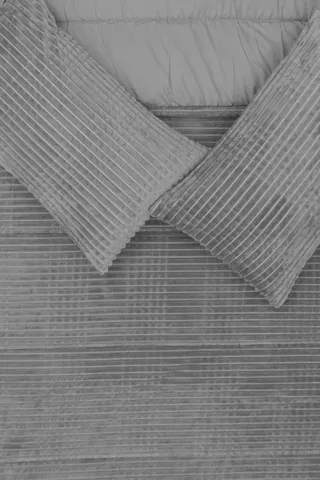 Plush Block Ribbed Flannel Comforter Set