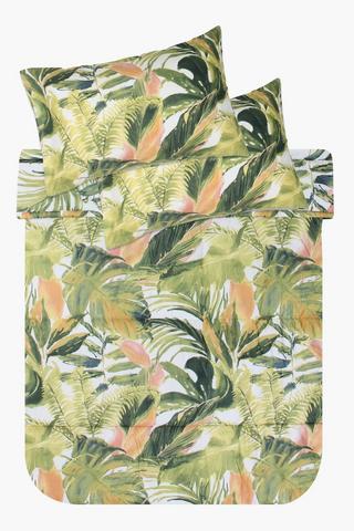 Microfibre Botanical Leaf Comforter Set