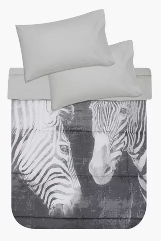 Photographic Zebra Comforter Set
