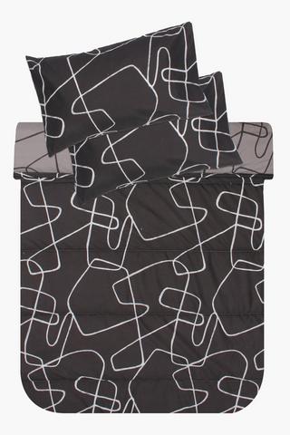 Microfibre Tangled Lines Comforter Set