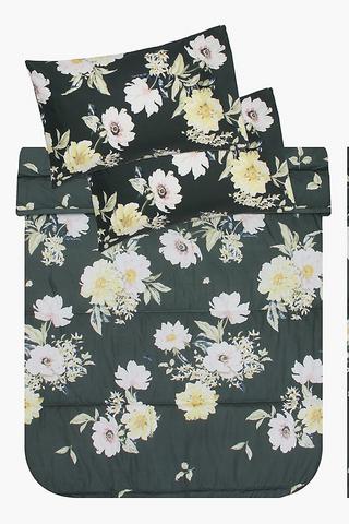 Microfibre Floral Comforter Set