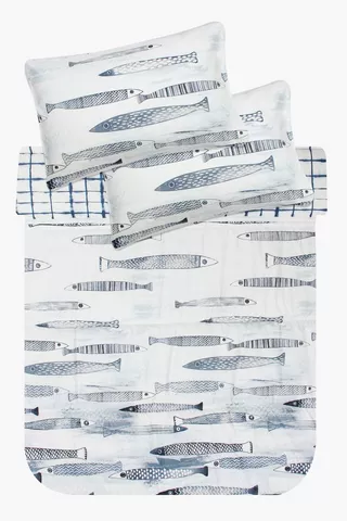 Microfibre Coastal Fish Comforter Set