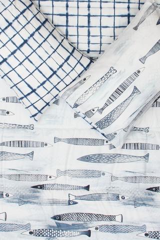 Microfibre Coastal Fish Comforter Set