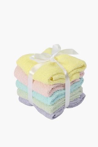 5 Pack Pastel Face Cloths