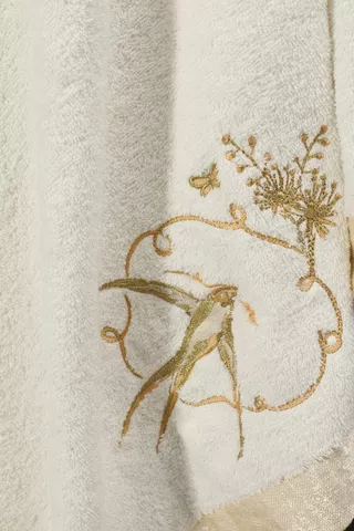 Cotton Embroidered Swallow Border Towel
