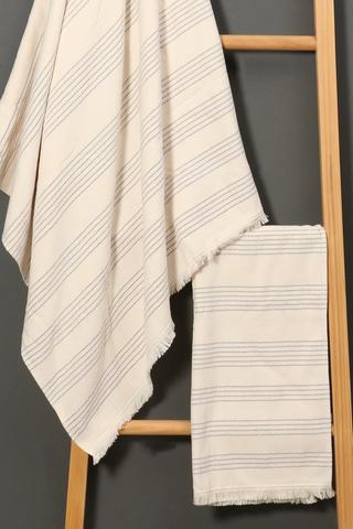 Cotton Dobby Stripe Border Towel