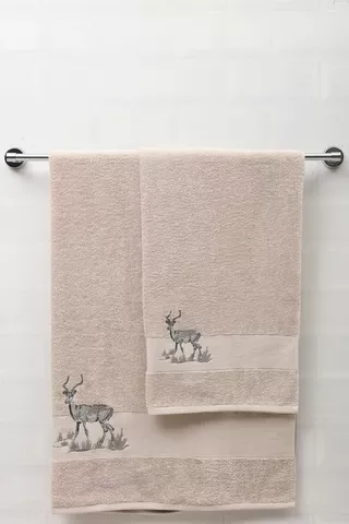 Embroidered Classic Africa Border Towel