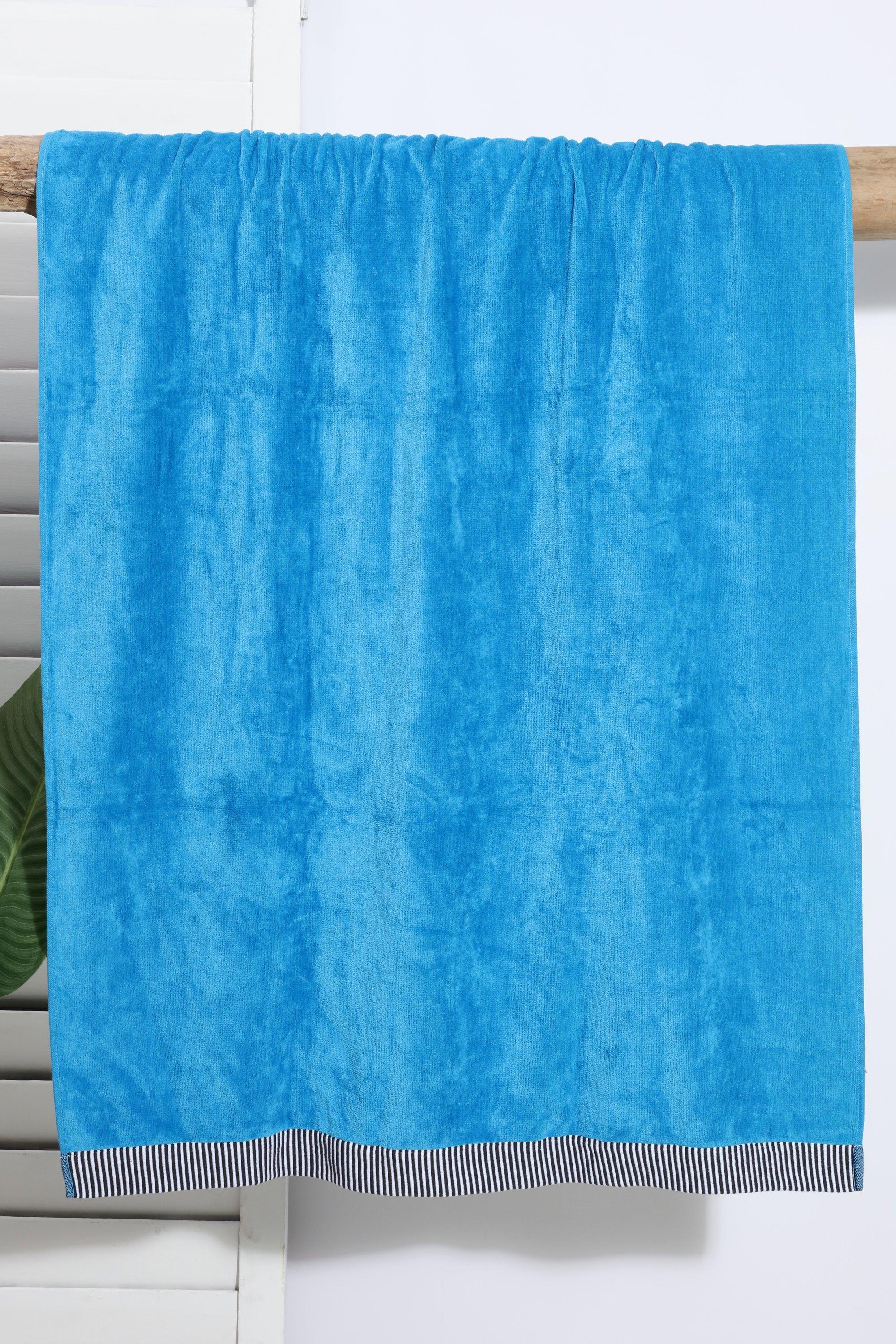 Karma Gifts Teal Jacquard Weave Beach Towel - 68" X 37" Cotton, Bohemian Style With Tassels - View #9